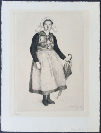 Gravure, fille savoyarde, André Jacques