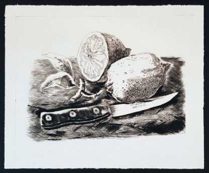 Gravure nature morte (citrons et couteau), Willi Geiger
