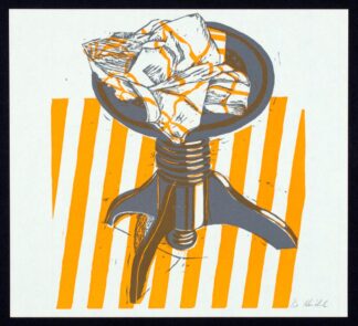 Linogravure, tabouret de piano, de Barbara Keidel