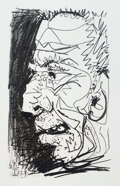 Lithographie, Profil d'un vieil homme, Pablo Picasso