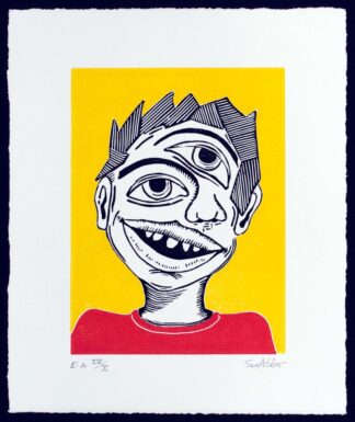 Linogravure "Tout va bien", Sebastian Abbo
