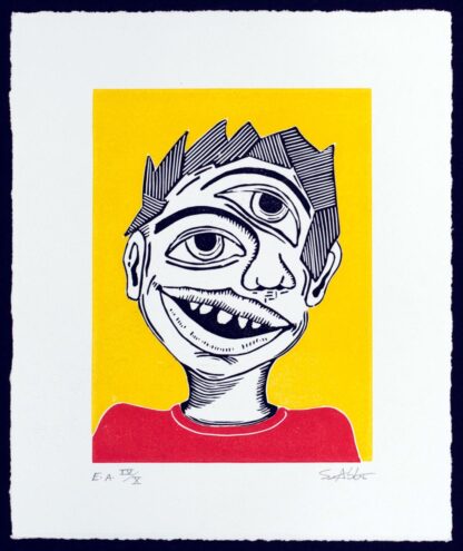 Linogravure "Tout va bien", Sebastian Abbo