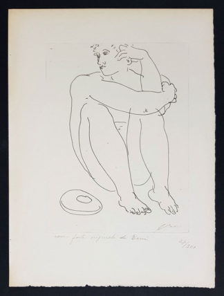 Gravure, homme assis, de Hans Erni