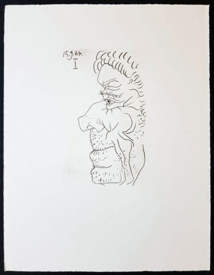 Profil d'un homme, lithographie, Pablo Picasso