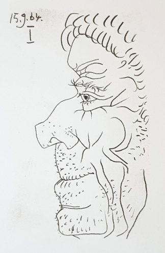Pablo Picasso, lithographie, profil d'un homme
