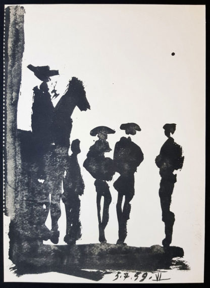 Pablo Picasso, lithographie, Toreros (silhouette),