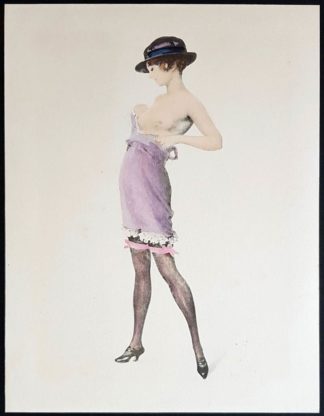 Estampe, femme qui s'habille