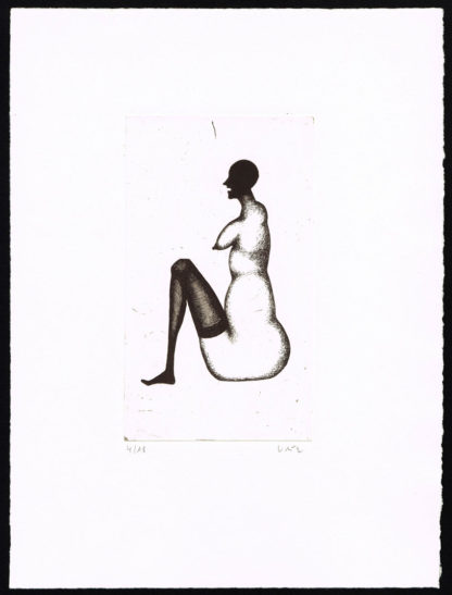 Gravure à l'eau forte "femme nue assise" d'Axel Vater