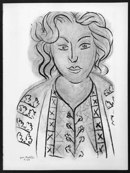 Lithographie, portrait de femme, de Henri Matisse