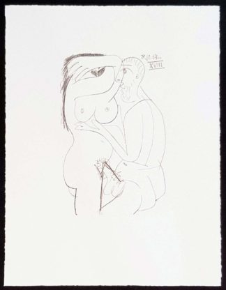 Dessin d'un couple, lithographie de Pablo Picasso