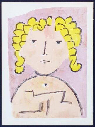 Lithographie, tête d'enfant, par Paul Klee