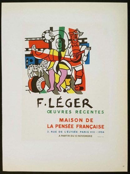 La lithographie "Oeuvres récentes" de Fernand Léger