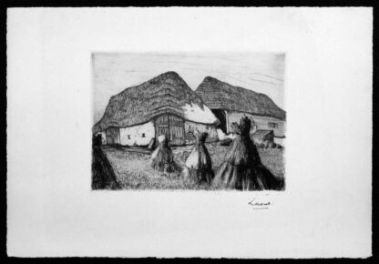 Adolphe Laout, gravure d'une grange