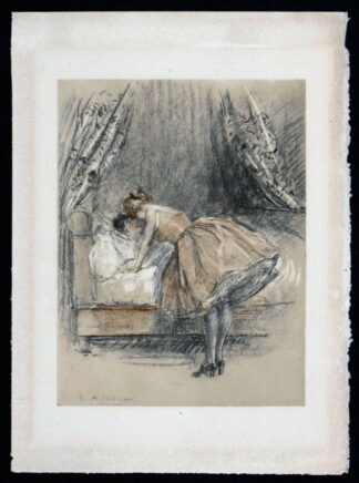 Antoine Calbet, gravure, couple dans chambre