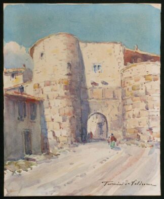 Aquarelle "Porte Saint-Marcel à Die par Charles Teisseire de Valdrôme