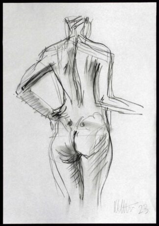 Das Petrou, dessin femme debout de dos