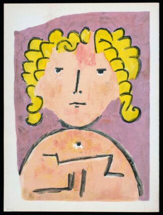 Lithographie, tête d'enfant, par Paul Klee