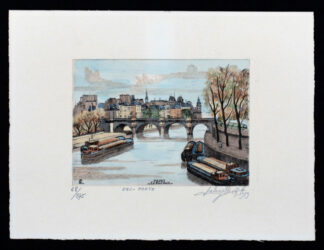 Jean-Claude Lalouette, gravure, "Paris, Le Pont Neuf"