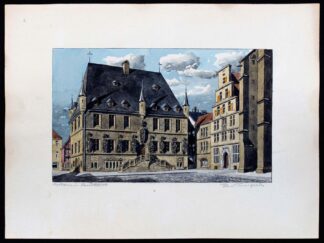 Aquarelle, l'Hôtel de ville d'Osnabrück, de Paul Thierfelder