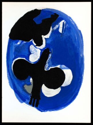 Lithographie Oiseaux sur fond bleu III de Georges Braque