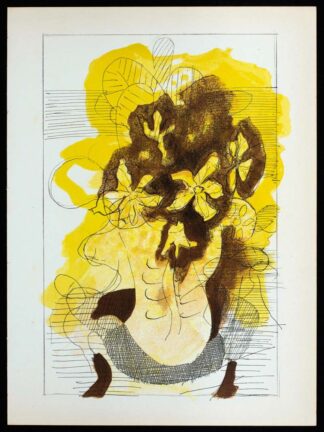 Lithographie Bouquet de fleurs jaunes de Georges Braque