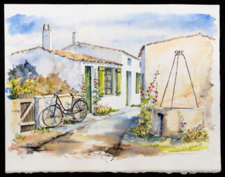Aquarelle, village de l'île d’Oléron, de Jean Pierre Lafargue.