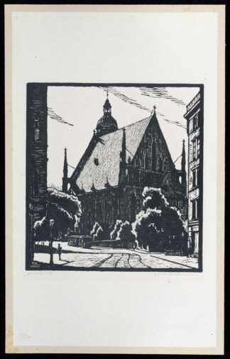 Une gravure sur bois de l'Église Saint-Thomas de Leipzig de Paul Hartmann