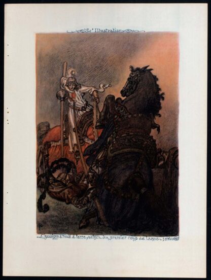 Gravure, d'une bataille médiévale, de Serge Beaune,