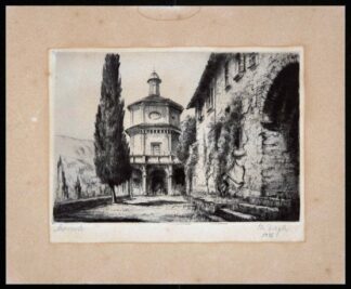 Gravure "Il Battistero à Morcote" de Heinrich Ziegler