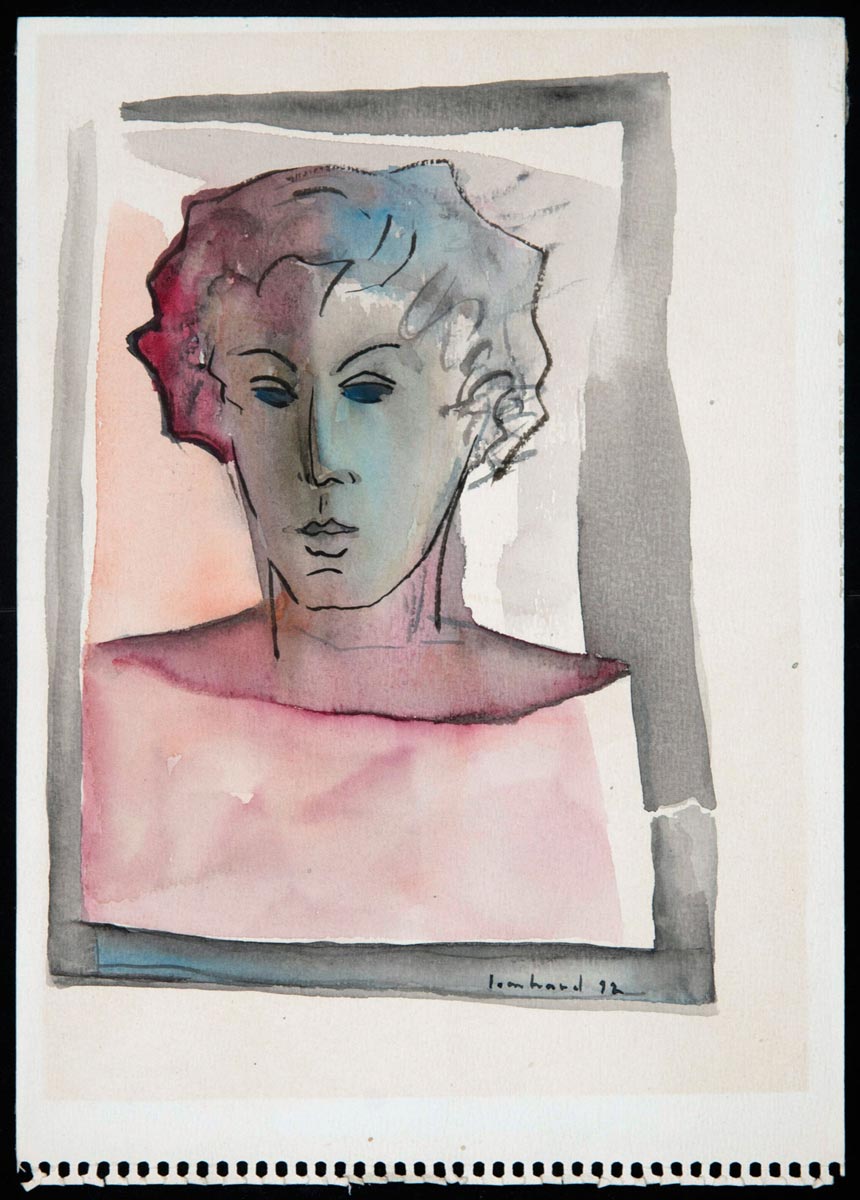 Aquarelle, portrait, de Nicole Lombard